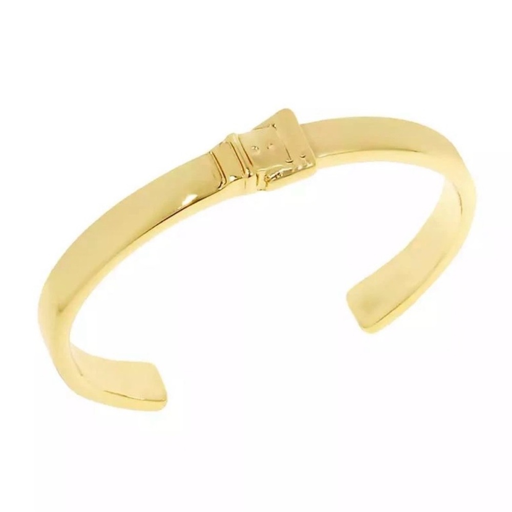 Steve Madden Gold-Tone Belt Buckle Cuff Bracelet